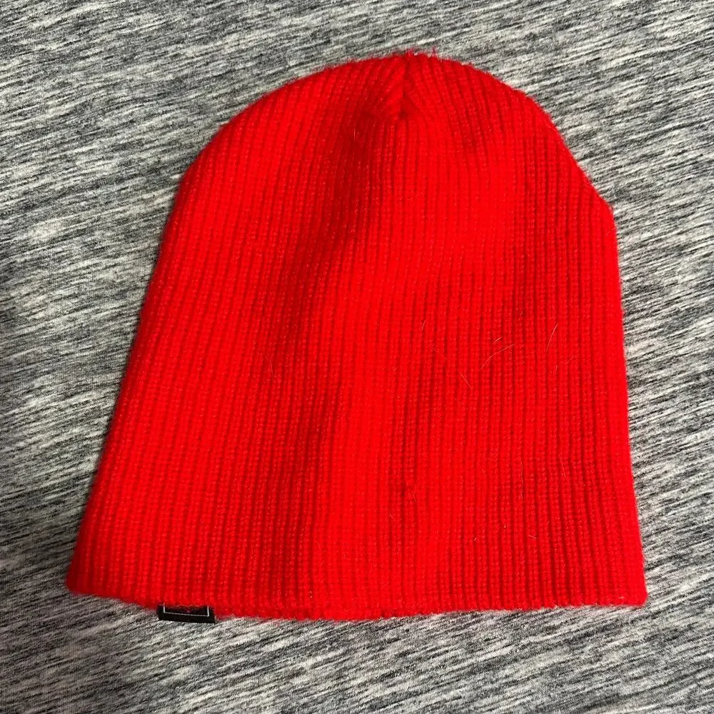 Teddy Fresh Red Ribbed Knit Beanie Streetwear Y2K Skater Hat